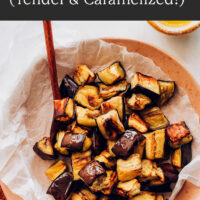 Plate of perfect roasted eggplant