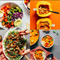 Assortment of plant-based winter squash recipes