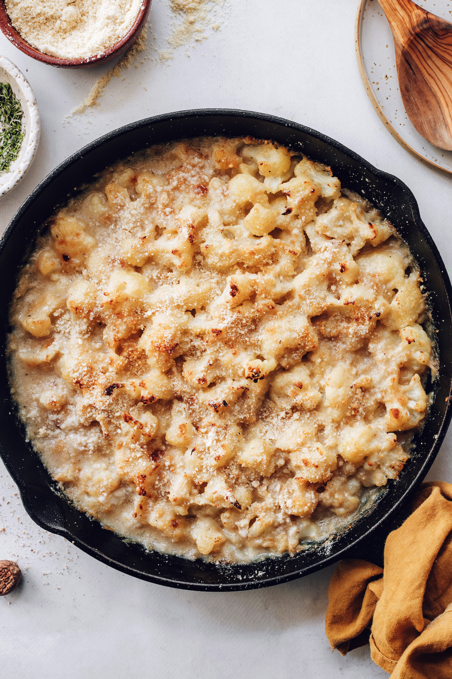 Crispy golden brown topping on our cauliflower gratin recipe
