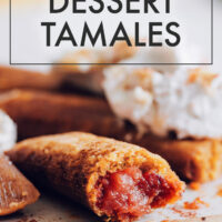 Plate of vegan and gluten-free apple butter dessert tamales