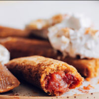 Plate of vegan and gluten-free apple butter dessert tamales