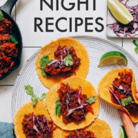 Plate of smoky vegan lentil tacos