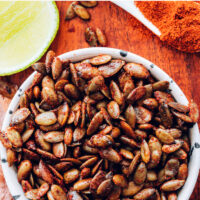 Bowl of chili lime roasted pepitas