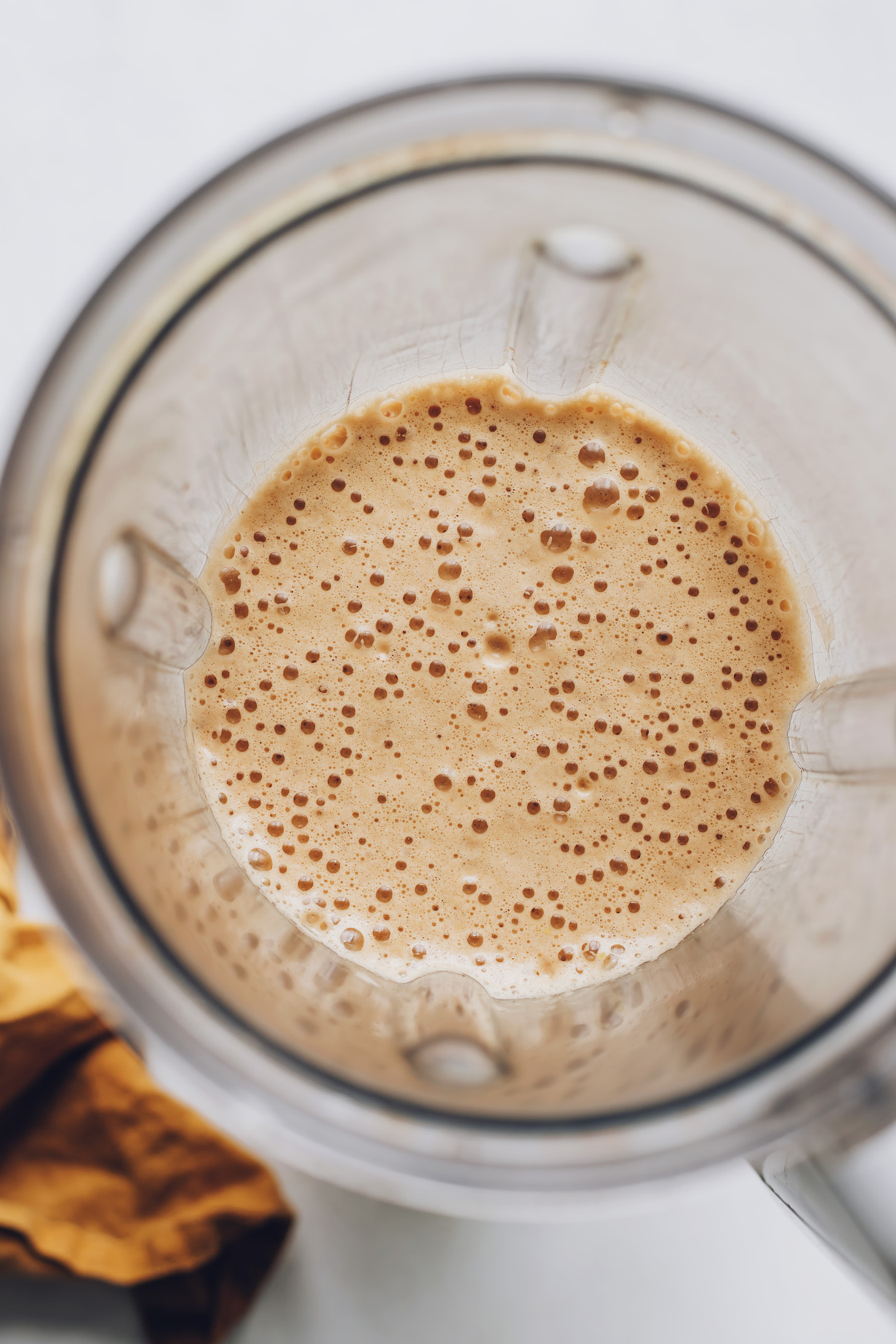 Foamy mixture in a blender