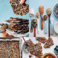 Photos showing the process of making our easy everything bagel seed crackers