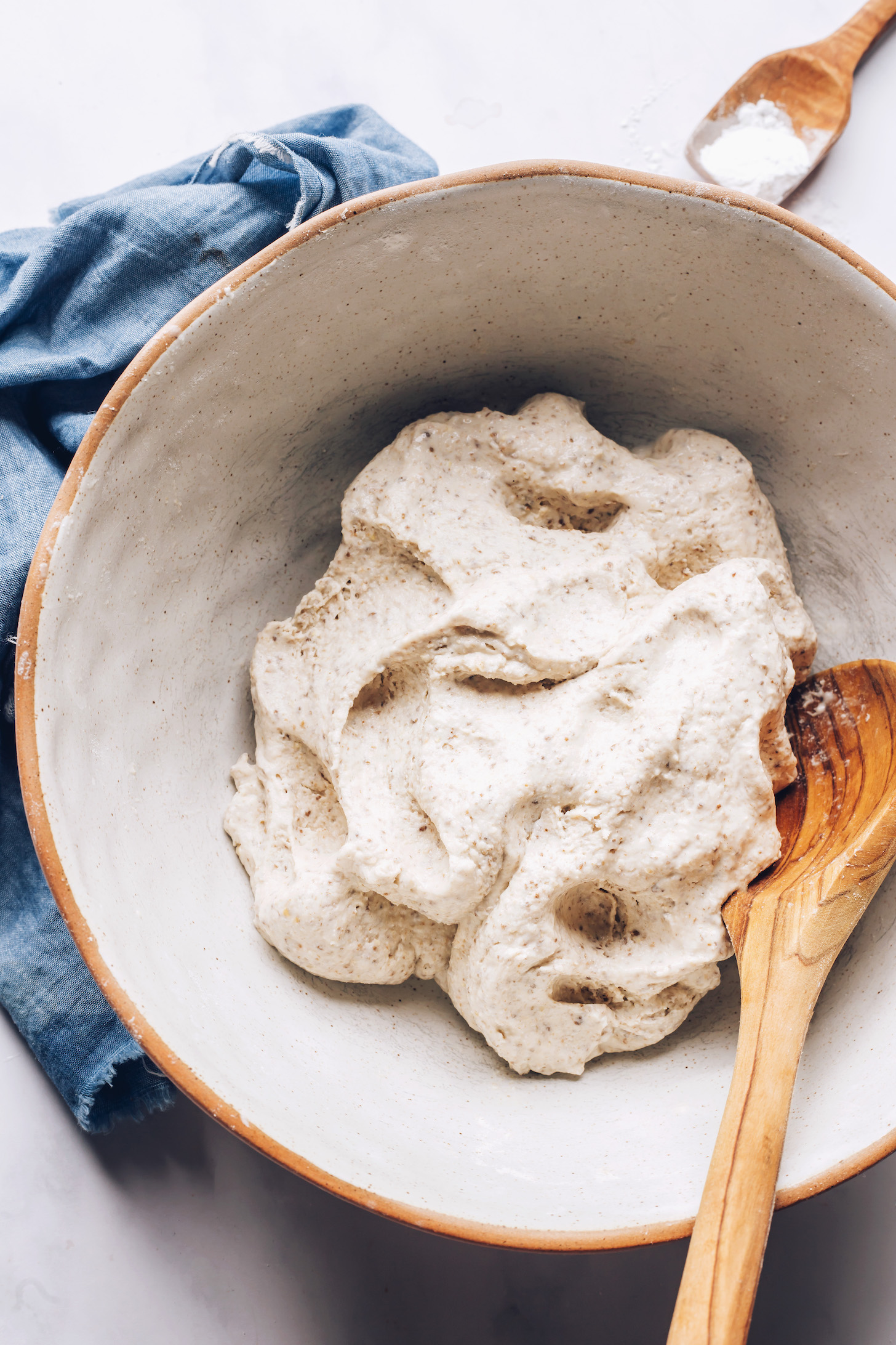 Bowl of gluten-free English muffin dough