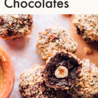 Cluster of vegan and gluten-free ferrero rocher chocolates