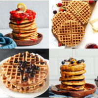 Assortment of gluten-free pancake and waffle recipes