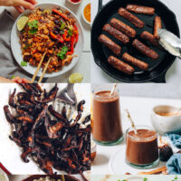 Assortment of vegan mushroom recipes