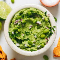Bowl of edamame guacamole