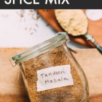 Jar of easy 6 ingredient tandoori spice mix