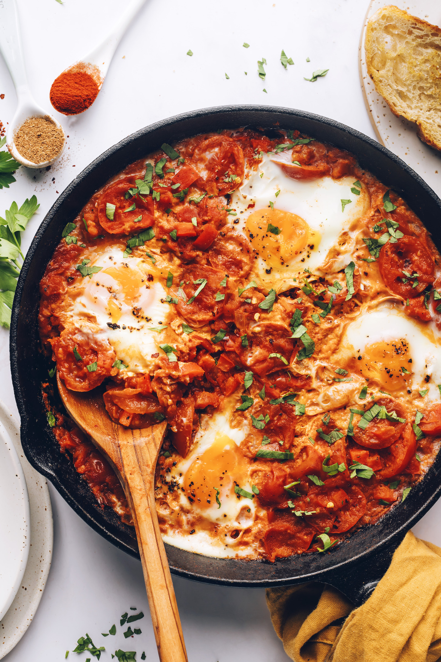 Skillet of our easy homemade shakshuka