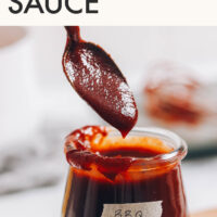 Jar of vegan and gluten-free 15-minute bbq sauce