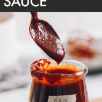Jar of vegan and gluten-free 15-minute bbq sauce