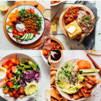 Assortment of vegan bowl recipes