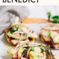 Plate of vegan and gluten-free "eggs" benedict