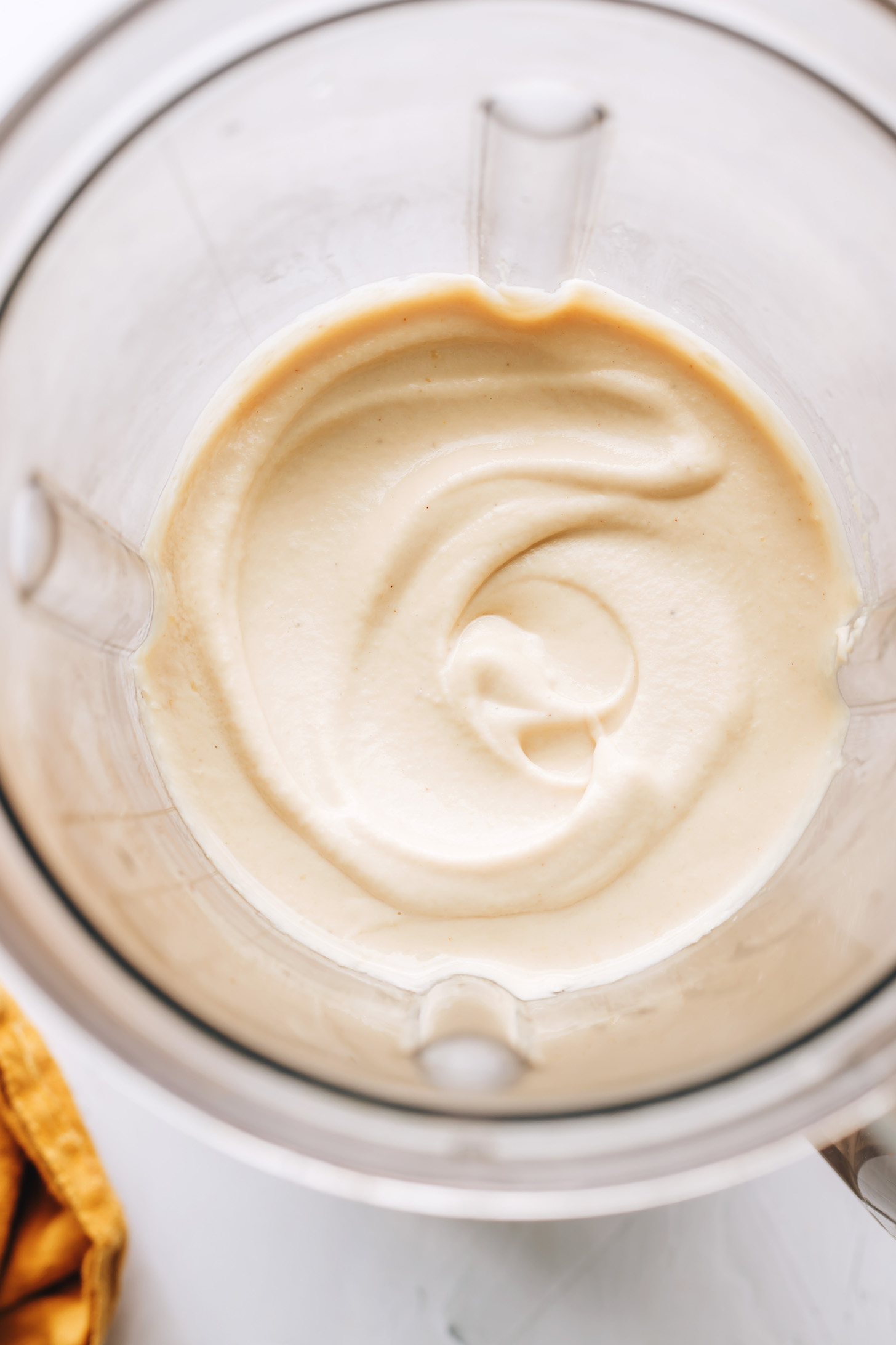 Blender with homemade vegan cream cheese