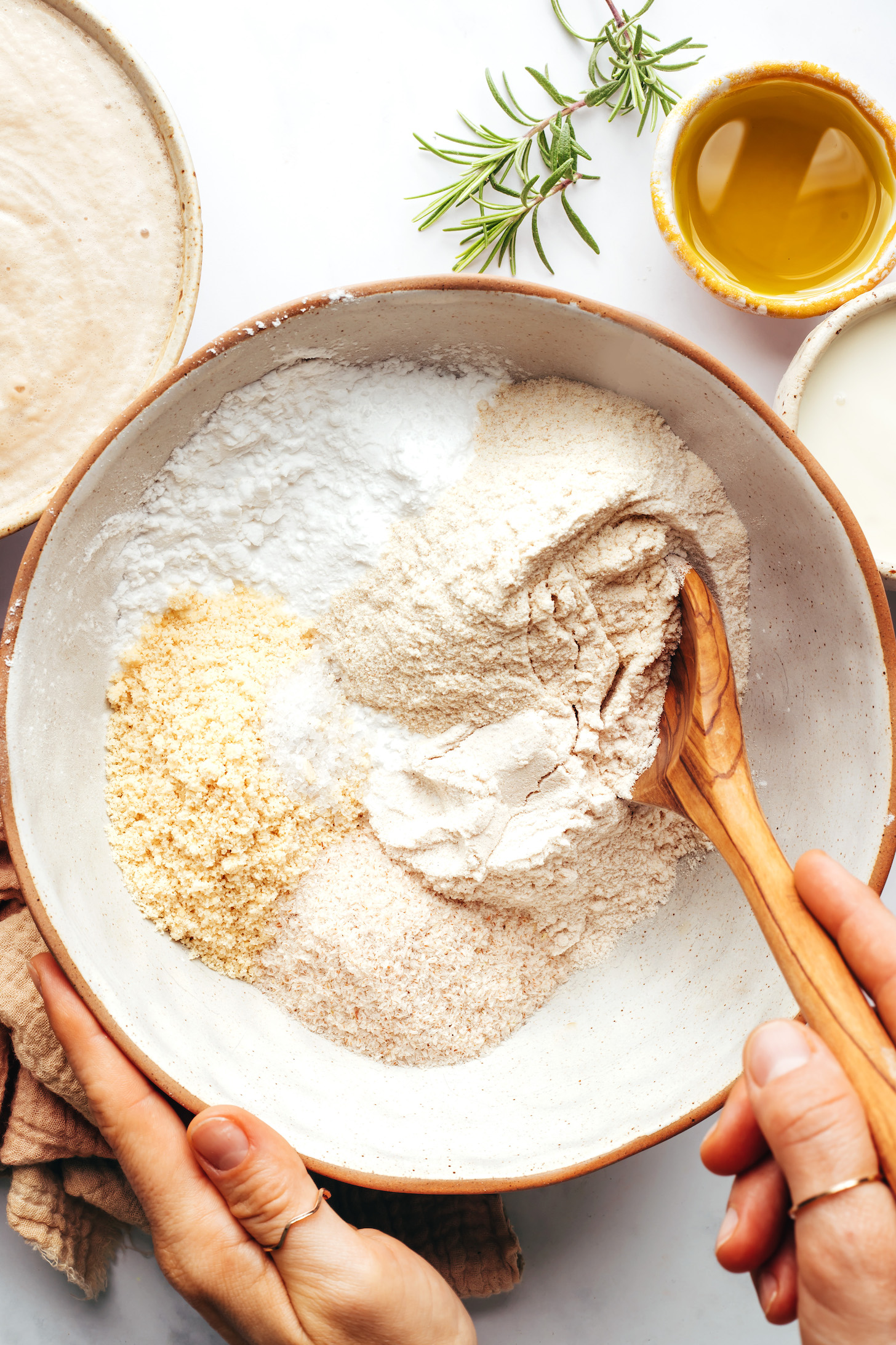 Stirring together the dry ingredients in a bowl
