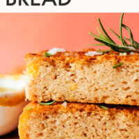 Stack of slices of gluten-free focaccia bread