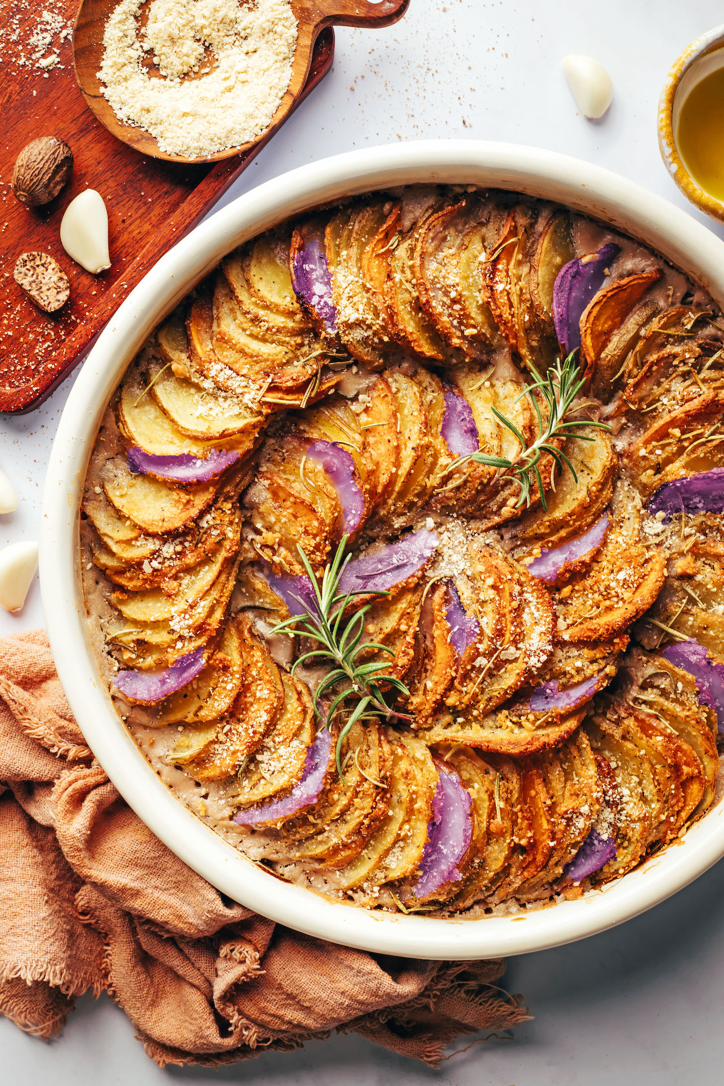 Potato au gratin after baking