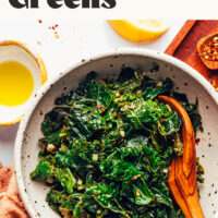 Bowl of sautéed greens