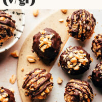 Plate of snickers energy bites