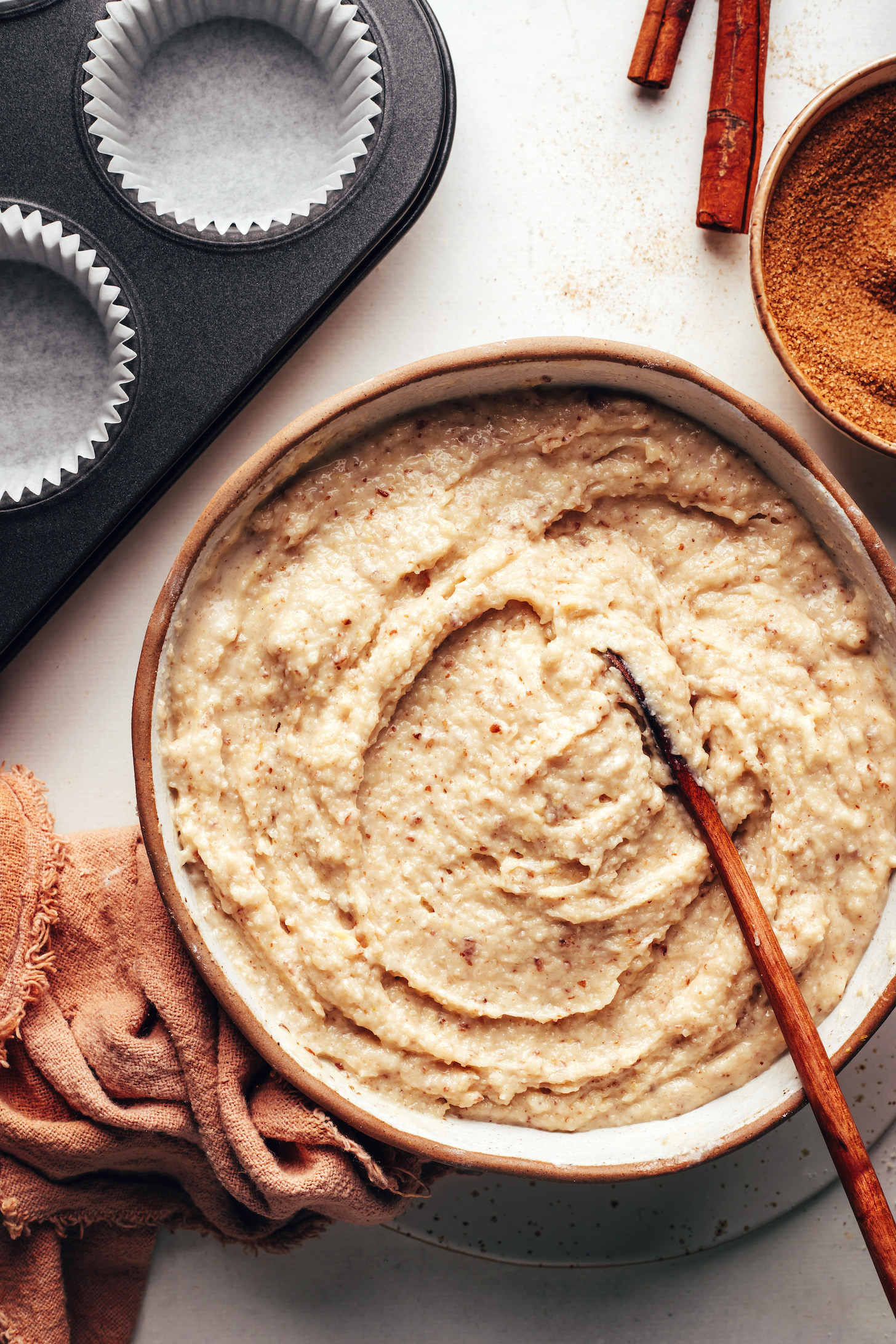 Bowl of vegan gluten-free muffin dough