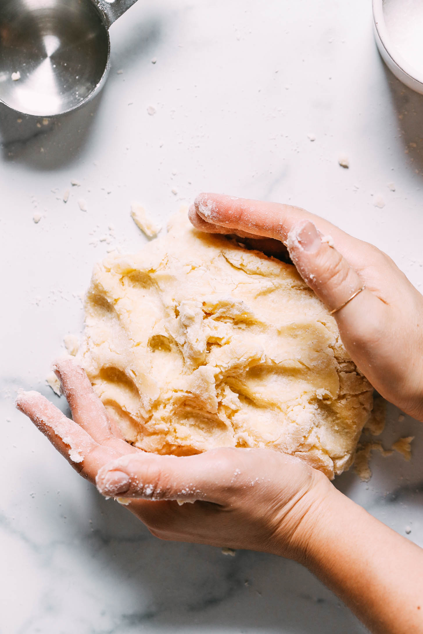 Forming dough into a circle