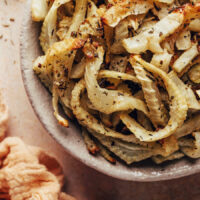 Bowl of roasted fennel