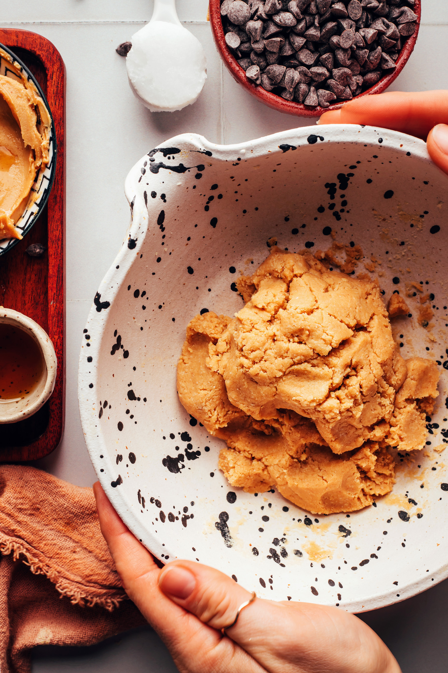 Bowl of peanut butter egg filling