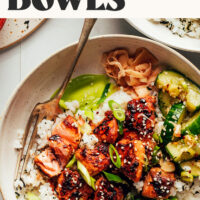 Image of easy salmon "sushi" bowls