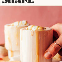 Image of creamy vegan vanilla tahini shake