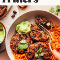 Image of spicy mushroom black bean fritters