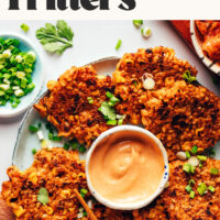 Image of crispy kimchi rice fritters