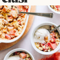 Image of vegan gluten-free rhubarb crisp