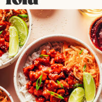 Image of crispy baked gochujang tofu
