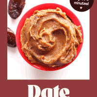 Dates next to a bowl of vegan date caramel