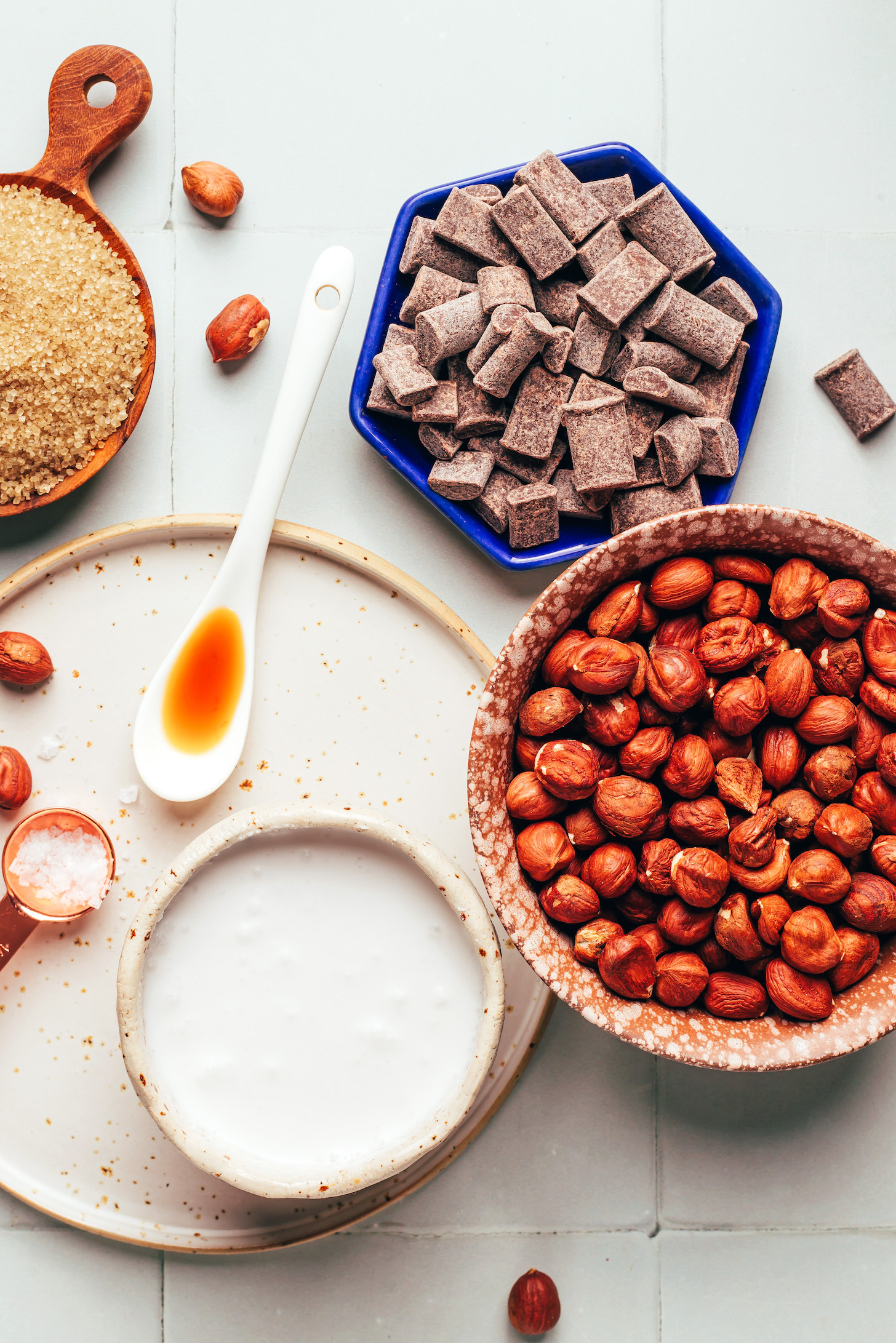 Cane sugar, chocolate chunks, hazelnuts, coconut milk, vanilla, and salt