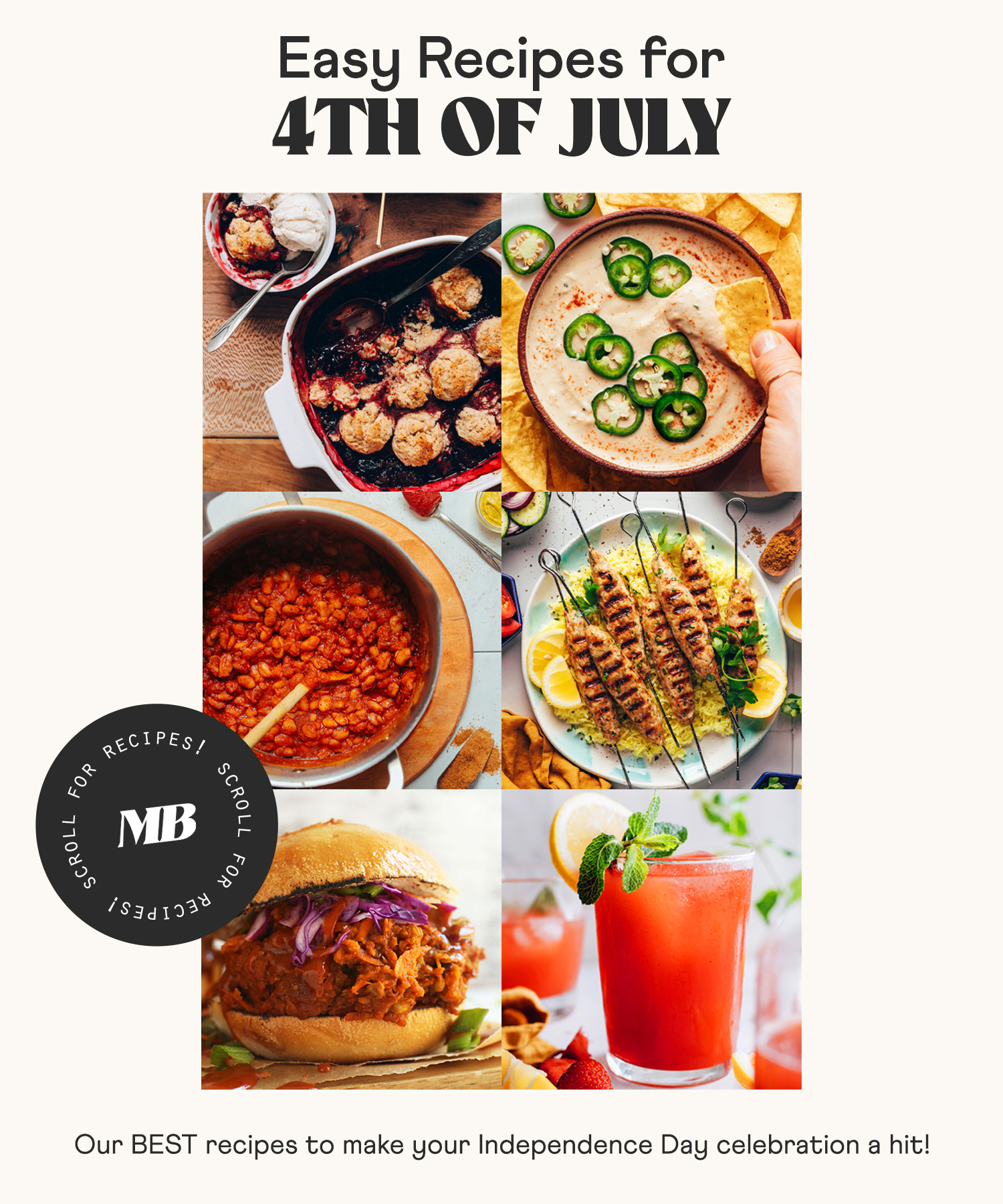 Recipe photos of easy, delicious recipes for 4th of July