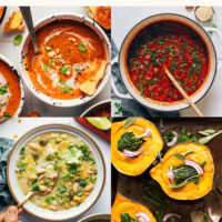Photos of some of our cozy fall soups and stews packed with fall produce