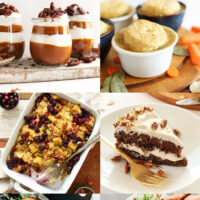 Pumpkin pie parfaits, pot pies, stuffing, apple cake, chicken thighs, and salad for our ultimate Thanksgiving recipe round-up